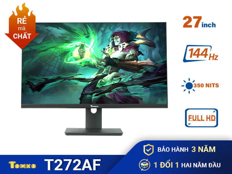 man hinh may tinh 27 inch 144hz 1ms ips tomko t272af