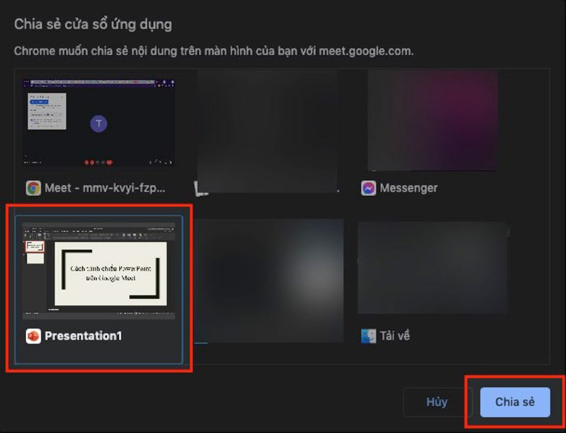 cach share man hinh powerpoint tren google meet 3