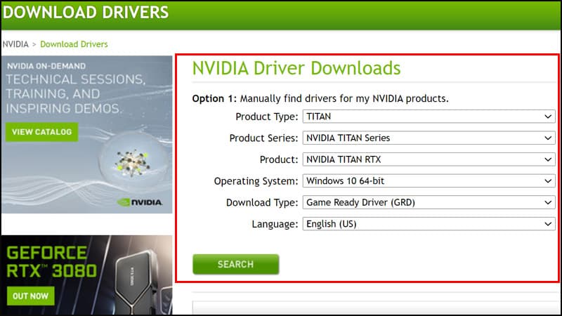 cap nhat driver card man hinh nvidia thong qua driver tai ve tu trang web 1