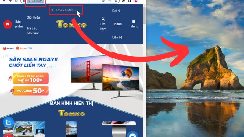 cach dua trang web ra man hinh may tinh bang cach keo tha b3 1