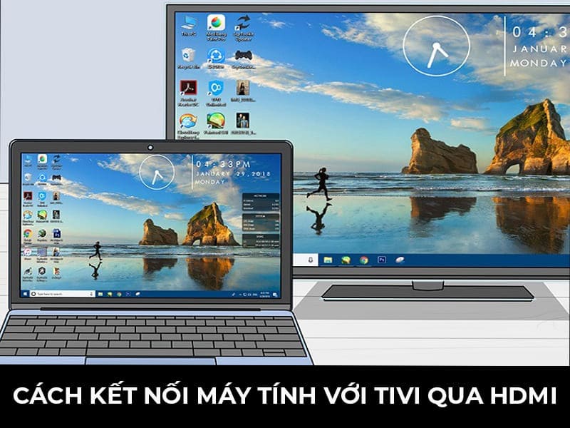 cach ket noi may tinh voi tivi qua cong hdmi