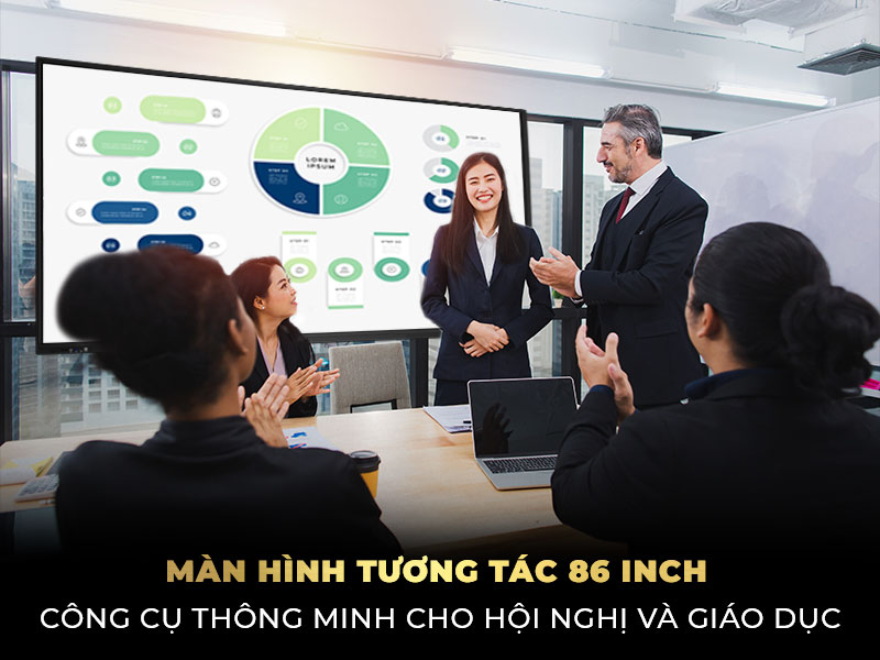 man hinh tuong tac s86t09 duoc ung dung trong hoi nghi giao duc