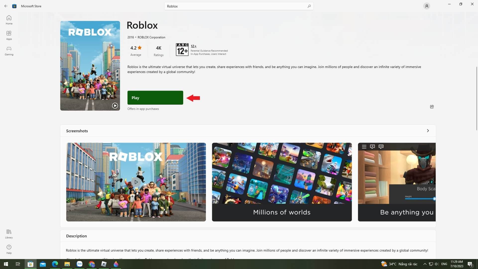 cach tai roblox tren microsoft store b3