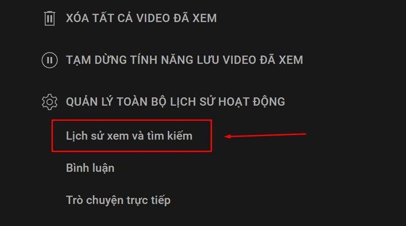 cach xoa lich su tim kiem tren youtube may tinh b2