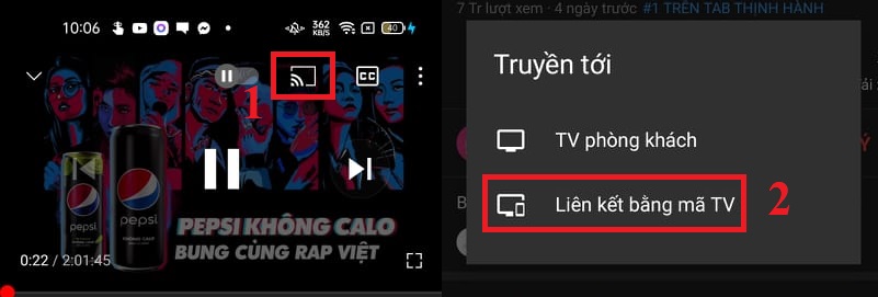 nhan chon lien ket bang ma tv android